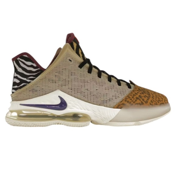 B3 New Nike Lebron XIX Low Safari Animal Print Athletic Basketball Sneakers 11.5